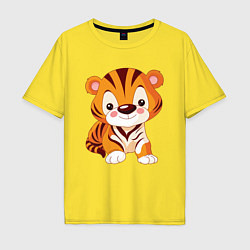 Футболка оверсайз мужская Little Tiger, цвет: желтый