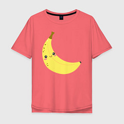 Футболка оверсайз мужская Веселый банан, цвет: коралловый