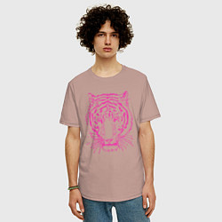 Футболка оверсайз мужская Pink Tiger, цвет: пыльно-розовый — фото 2