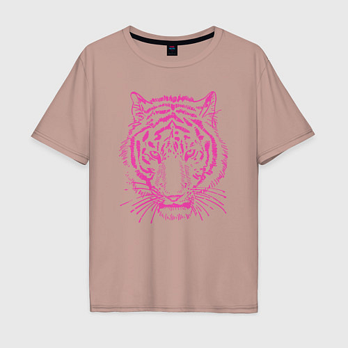 Мужская футболка оверсайз Pink Tiger / Пыльно-розовый – фото 1