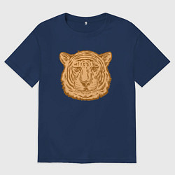 Футболка оверсайз мужская Coffee Tiger, цвет: тёмно-синий
