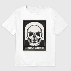 Футболка оверсайз мужская Memento mori помни о смерти, цвет: белый