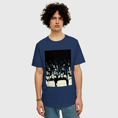 Мужская футболка оверсайз Крик / Тёмно-синий – фото 3