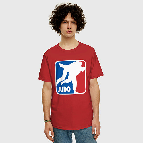 Мужская футболка оверсайз Judo - Sport / Красный – фото 3