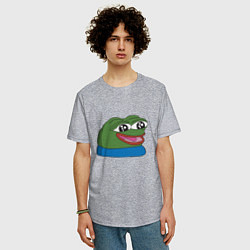 Футболка оверсайз мужская Pepe happy Пепе хеппи, цвет: меланж — фото 2