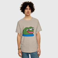 Футболка оверсайз мужская Pepe happy Пепе хеппи, цвет: миндальный — фото 2