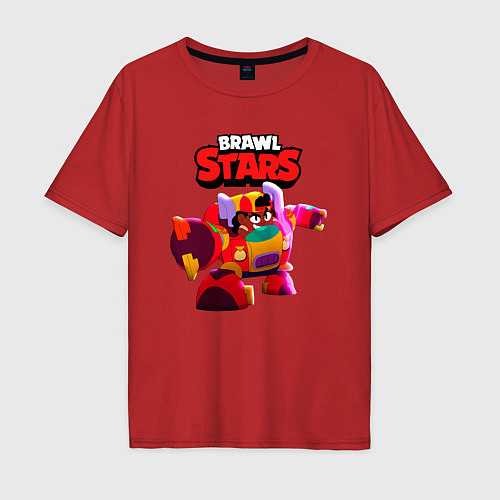 Мужская футболка оверсайз Мэг Meg Brawl Stars / Красный – фото 1