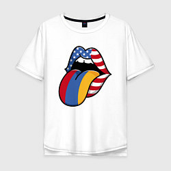Футболка оверсайз мужская Армения - США, цвет: белый