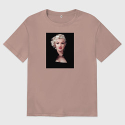 Футболка оверсайз мужская Мэрилин Монро, цвет: пыльно-розовый