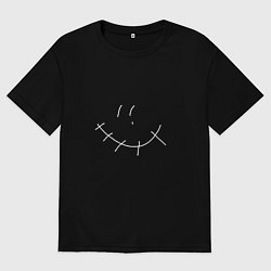 Футболка оверсайз мужская Русский смайлик, цвет: черный