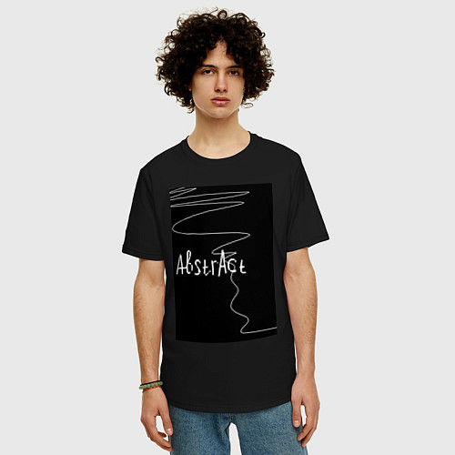 Мужская футболка оверсайз Abstract style / Черный – фото 3