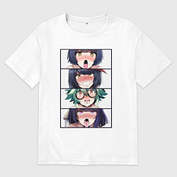 Футболка оверсайз мужская Genshin Impact Ahegao face, цвет: белый