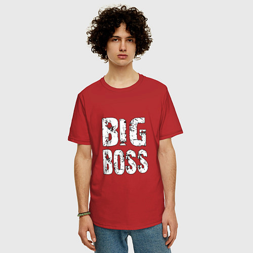 Мужская футболка оверсайз BIG BOSS / Красный – фото 3