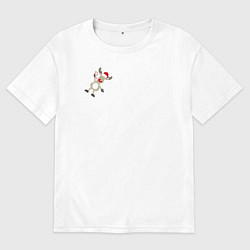 Футболка оверсайз мужская Новогодний Олень!, цвет: белый