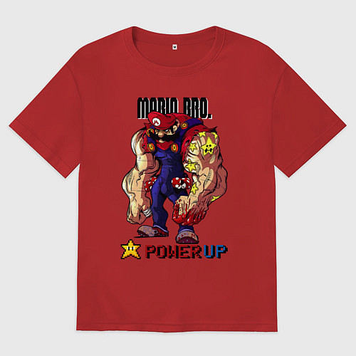Мужская футболка оверсайз Big Mario / Красный – фото 1