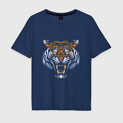 Футболка оверсайз мужская Tiger Shadow, цвет: тёмно-синий