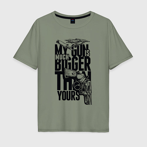 Мужская футболка оверсайз Big gun / Авокадо – фото 1
