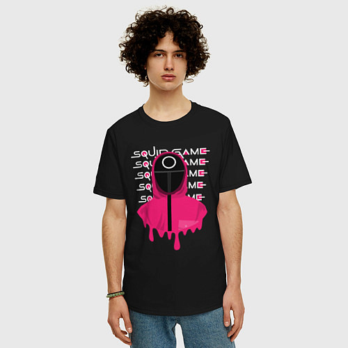 Мужская футболка оверсайз Squid Game / Черный – фото 3