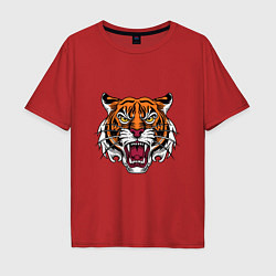 Футболка оверсайз мужская Style - Tiger, цвет: красный