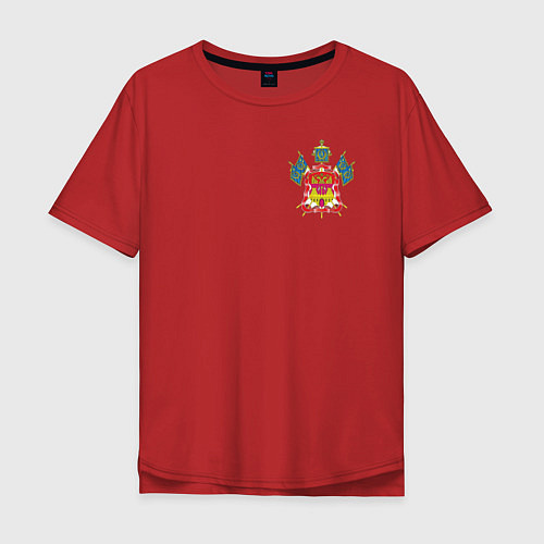 Мужская футболка оверсайз Кубанское Казачье Войско с эмблемой / Красный – фото 1