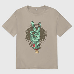 Футболка оверсайз мужская Zombie Hand, цвет: миндальный