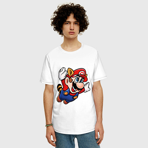 Мужская футболка оверсайз Mario bros 3 / Белый – фото 3