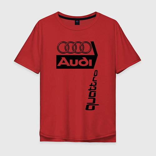 Мужская футболка оверсайз АудиAudi / Красный – фото 1
