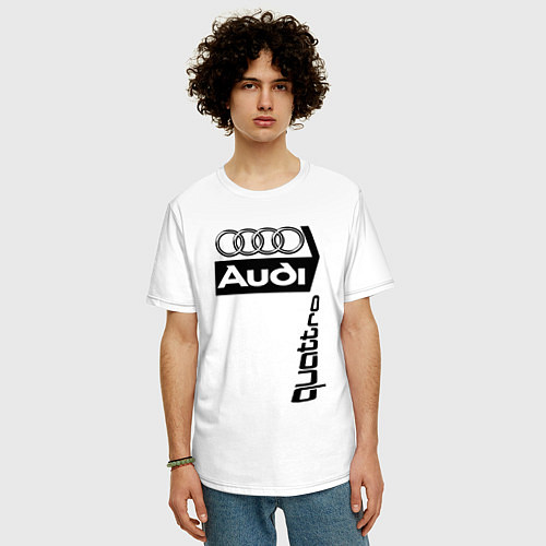 Мужская футболка оверсайз АудиAudi / Белый – фото 3