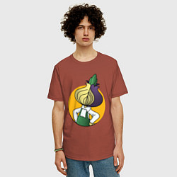 Футболка оверсайз мужская Чиполлино Tor, цвет: кирпичный — фото 2