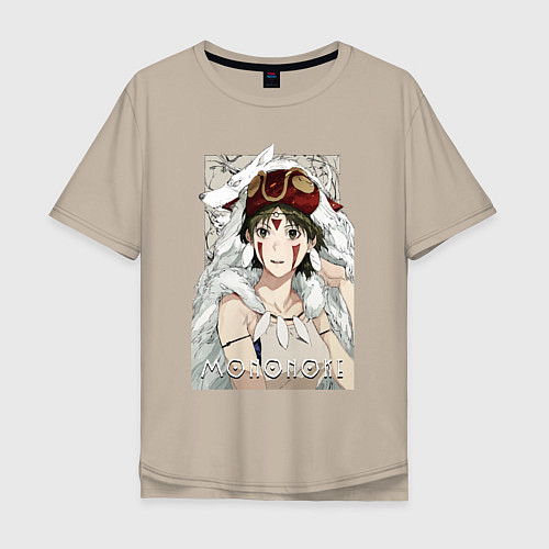 Мужская футболка оверсайз Princеss mononoke / Миндальный – фото 1