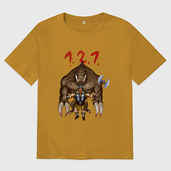 Футболка оверсайз мужская Разнос на 121, цвет: горчичный