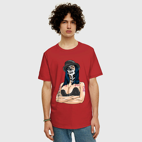 Мужская футболка оверсайз Мексиканочка / Красный – фото 3