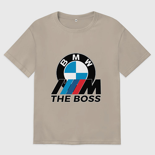 Мужская футболка оверсайз BMW BOSS / Миндальный – фото 1