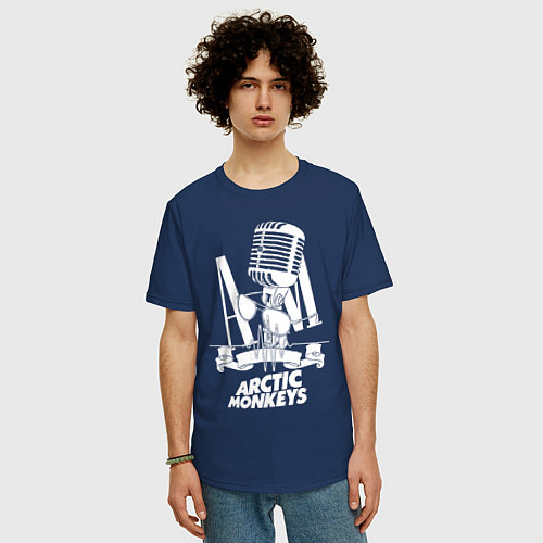 Мужская футболка оверсайз Arctic Monkeys, рок / Тёмно-синий – фото 3