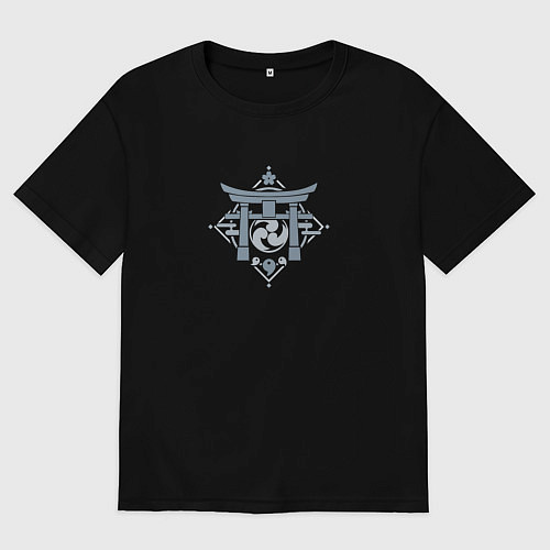 Мужская футболка оверсайз Genshin Impact - Инадзума / Черный – фото 1