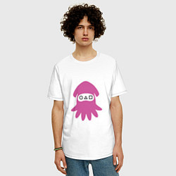 Футболка оверсайз мужская Squid Pink, цвет: белый — фото 2