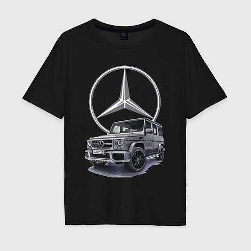 Мужская футболка оверсайз Mercedes Gelendwagen G63 AMG G-class G400d / Черный – фото 1