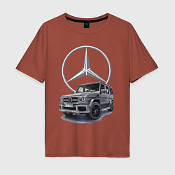 Футболка оверсайз мужская Mercedes Gelendwagen G63 AMG G-class G400d, цвет: кирпичный