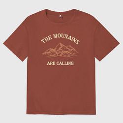 Футболка оверсайз мужская Горы зовут, подарок путешественнику, цвет: кирпичный
