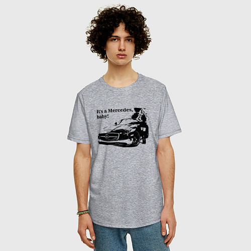 Мужская футболка оверсайз Это Мерседес, детка! / Меланж – фото 3
