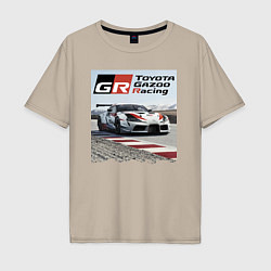 Футболка оверсайз мужская Toyota Gazoo Racing - легендарная спортивная коман, цвет: миндальный