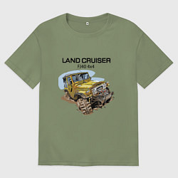 Футболка оверсайз мужская Toyota Land Cruiser FJ 40 4X4, цвет: авокадо