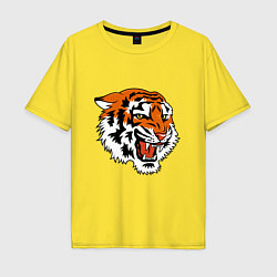 Футболка оверсайз мужская Smiling Tiger, цвет: желтый
