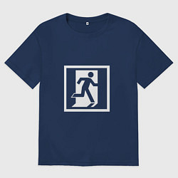 Футболка оверсайз мужская Выход там, цвет: тёмно-синий