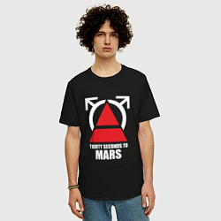 Футболка оверсайз мужская 30 Seconds To Mars Logo, цвет: черный — фото 2