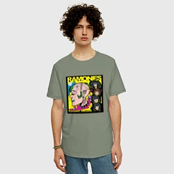 Футболка оверсайз мужская Art Ramones, цвет: авокадо — фото 2