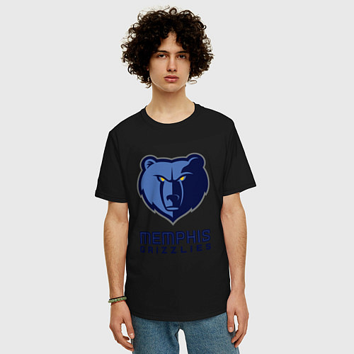 Мужская футболка оверсайз Мемфис Гриззлис, Memphis Grizzlies / Черный – фото 3