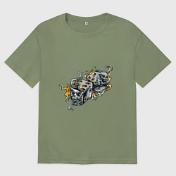 Футболка оверсайз мужская Дрянные кости, цвет: авокадо