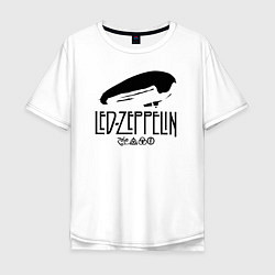 Футболка оверсайз мужская Дирижабль Led Zeppelin с лого участников, цвет: белый