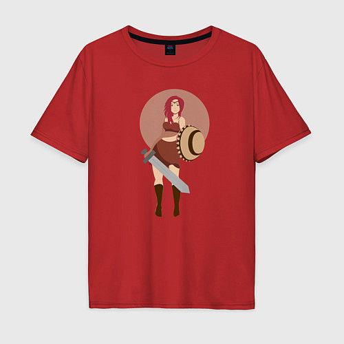 Мужская футболка оверсайз Амазонка Селли / Красный – фото 1